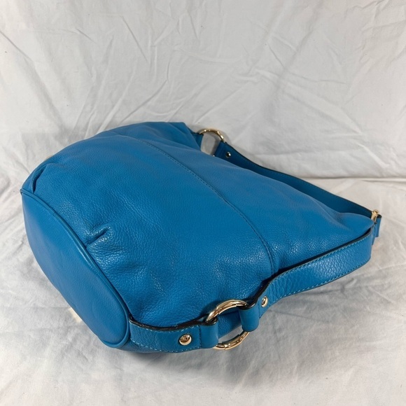 AUTHENTIC MK - MICHAEL KORS GENUINE LEATHER Aqua Blue SHOULDER BAG with WALLET - Picture 9 of 16